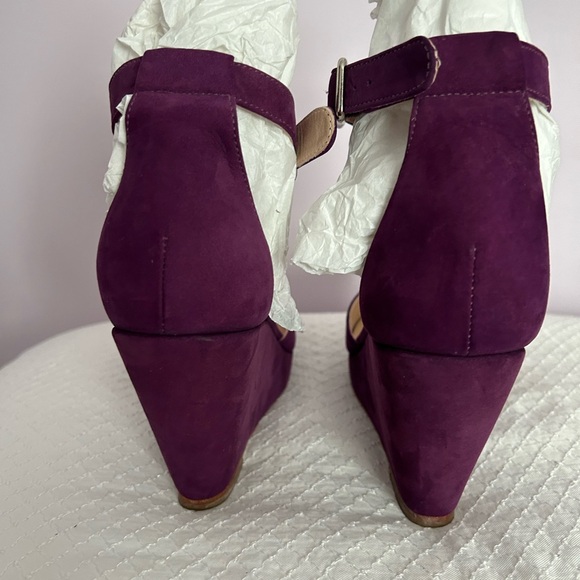 LOEFFLER RANDALL PURPLE PLATFORM WEDGE SHOES - Picture 3 of 4